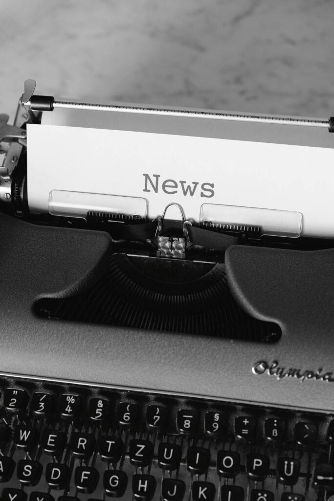 Newsletter being typed