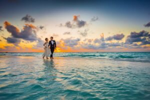 Couple, Beach, Sunset